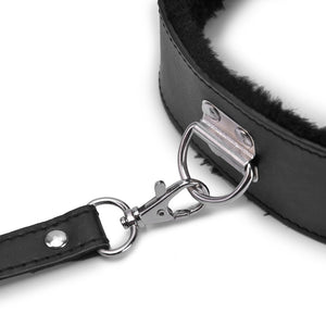 Leather Plush Collar And Leash