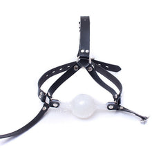 Load image into Gallery viewer, Head Harness Open Mouth Ball Gag Leather
