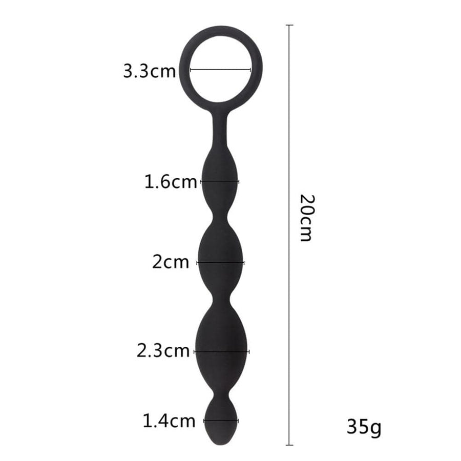 Silicone Ebony Ass Beads, gallery view 4