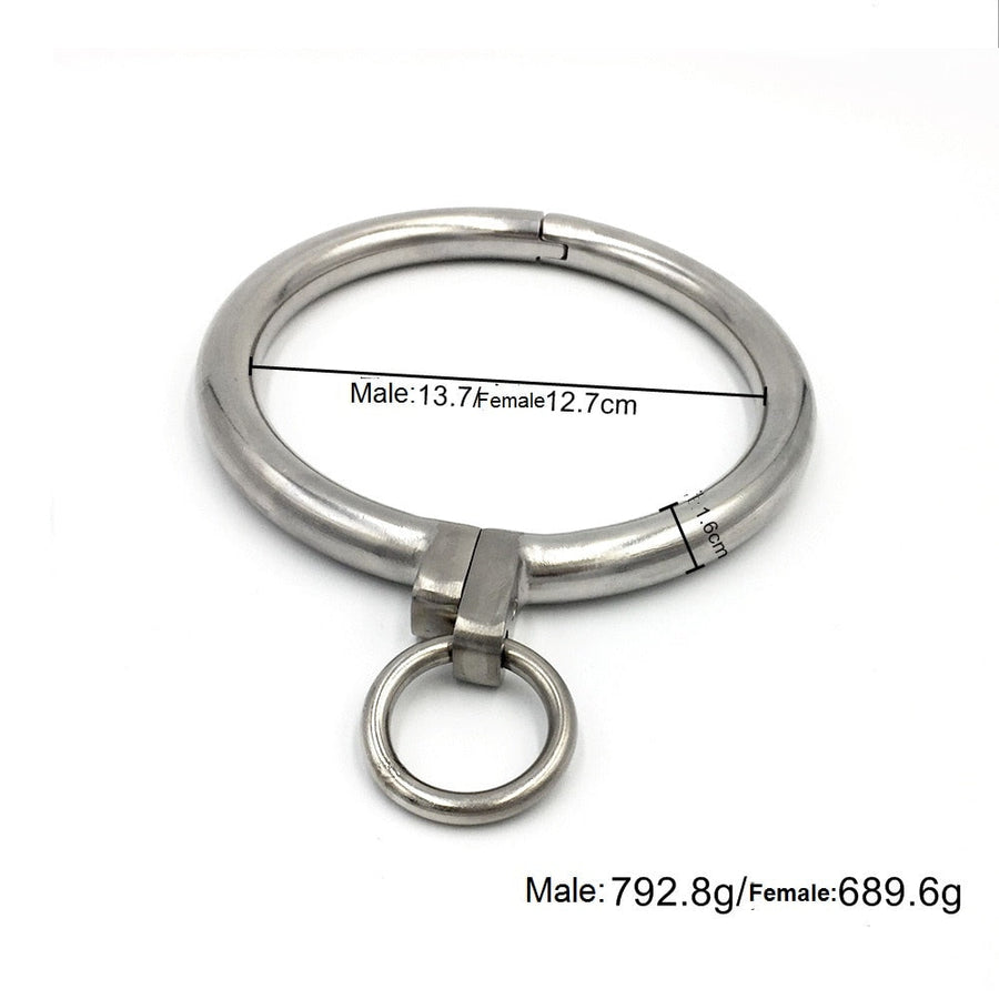 Stainless Steel BDSM Collar with Ring BDSM, gallery view 2
