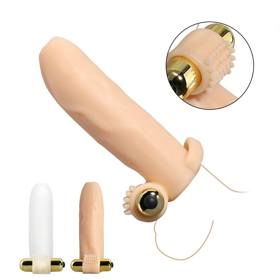 Uncircumcised Vibrating Cock Sleeve Stimulator BDSM product view