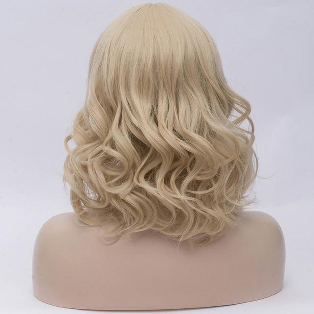14 Inches Short Wavy Wig with Bangs, gallery view 3