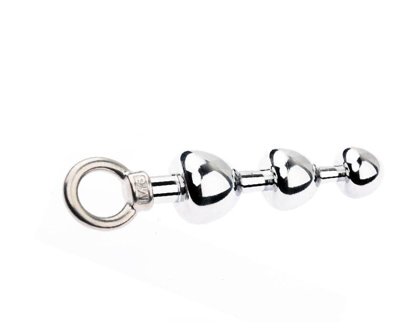 Steel Triple Orbs of Pleasure Anal Beads, gallery view 2