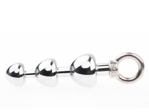 Steel Triple Orbs of Pleasure Anal Beads