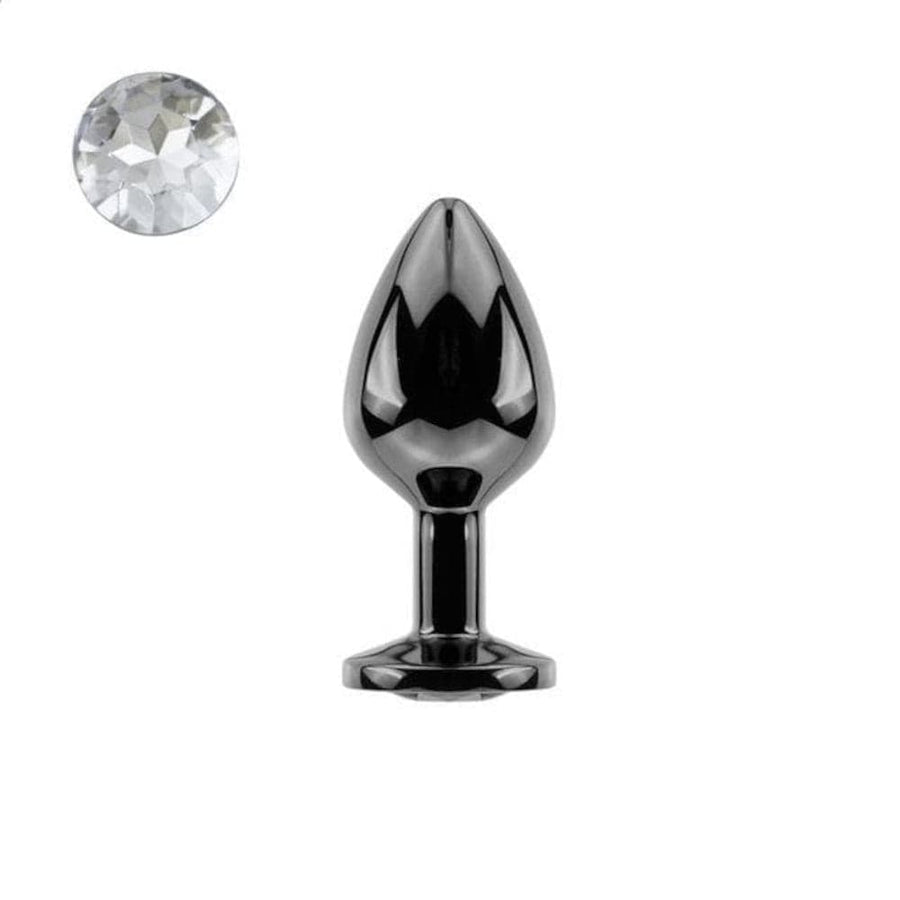 Bright Black Jeweled Metal Butt Plug, gallery view 14