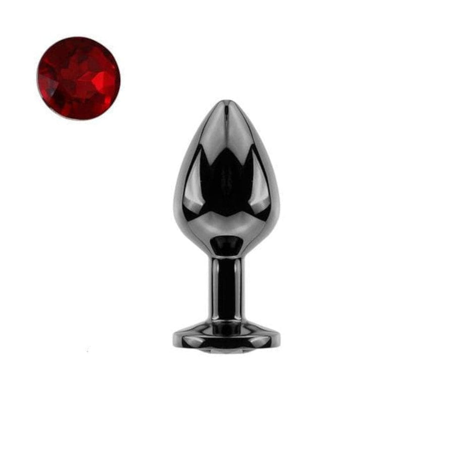 Bright Black Jeweled Metal Butt Plug, gallery view 13