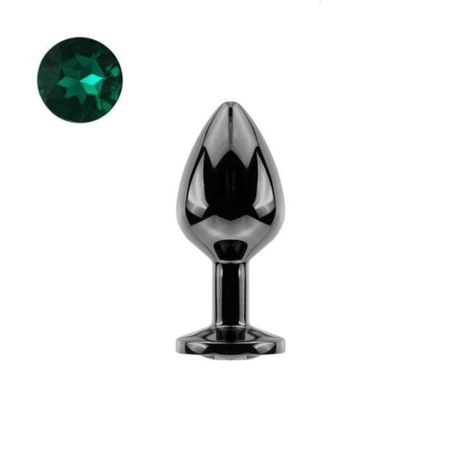 Bright Black Jeweled Metal Butt Plug, gallery view 18
