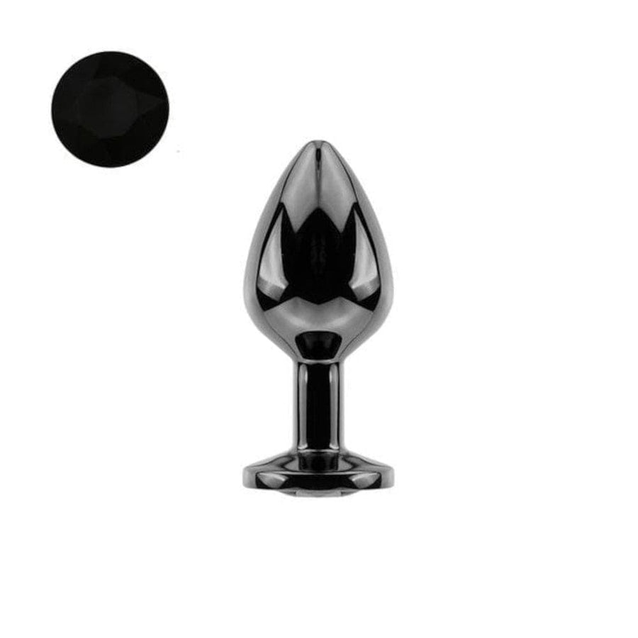 Bright Black Jeweled Metal Butt Plug, gallery view 19