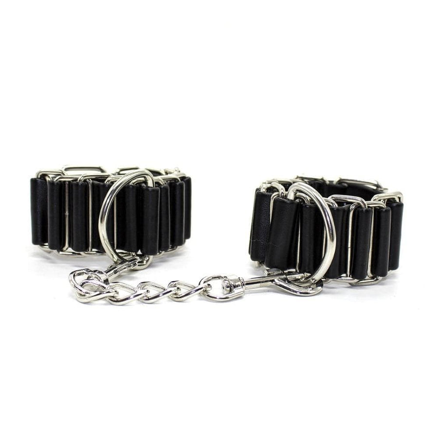 Fancy Black Leather Soft Restraints BDSM, gallery view 2