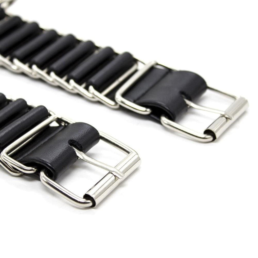 Fancy Black Leather Soft Restraints BDSM, gallery view 5