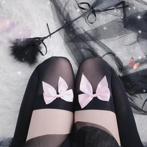 Cute & Sweet Sissy Bow Thigh High Stockings