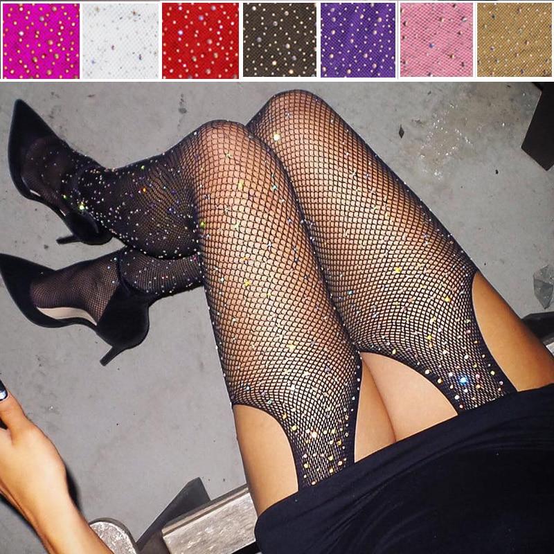 "Sissy Sandra" Glitter Fishnet Stockings product view