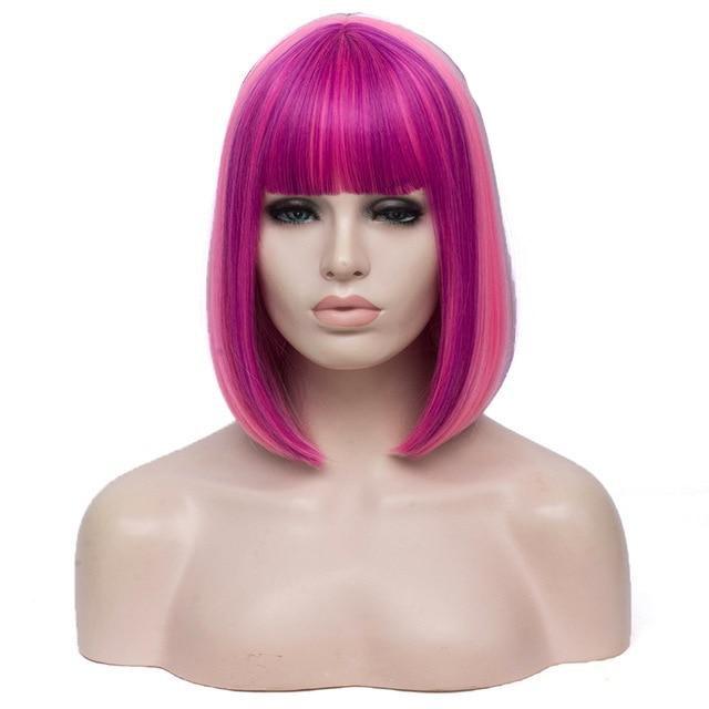 14 Inches Bicolor Straight Short Wig, gallery view 6