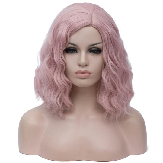 14 Inches Pink Short Curly Wig product view