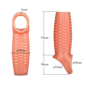 Orgasmically-Textured Hollow Penis Girth Sleeve BDSM