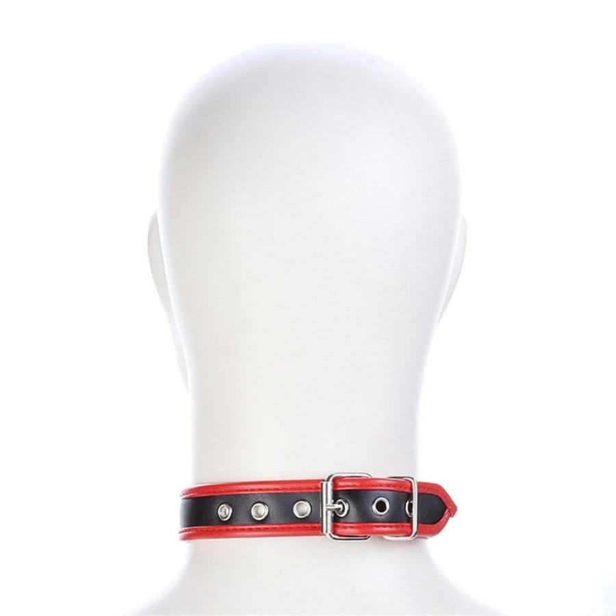 O Ring Bondage Leather Collars for Humans, gallery view 4
