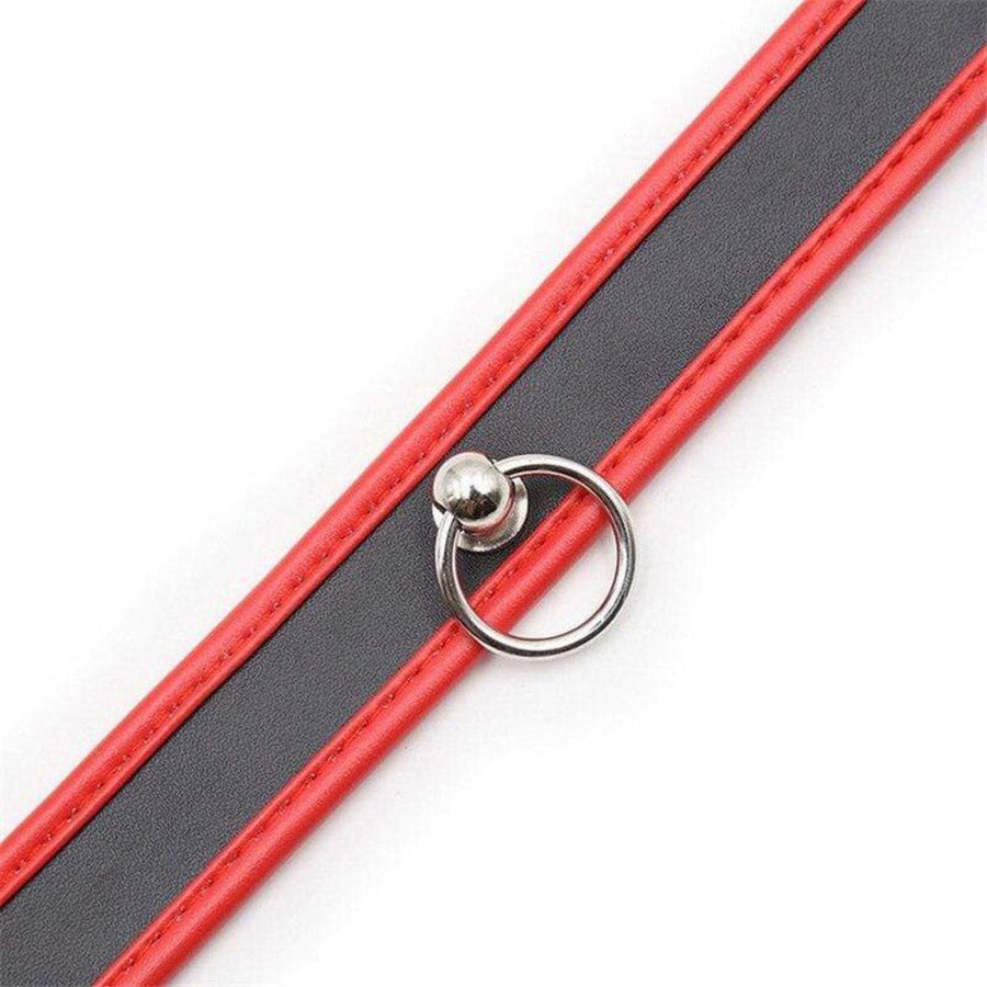 O Ring Bondage Leather Collars for Humans, gallery view 2
