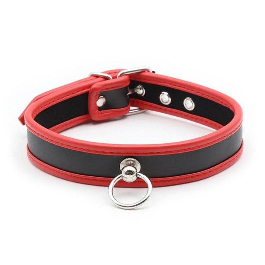 O Ring Bondage Leather Collars for Humans, gallery view 8