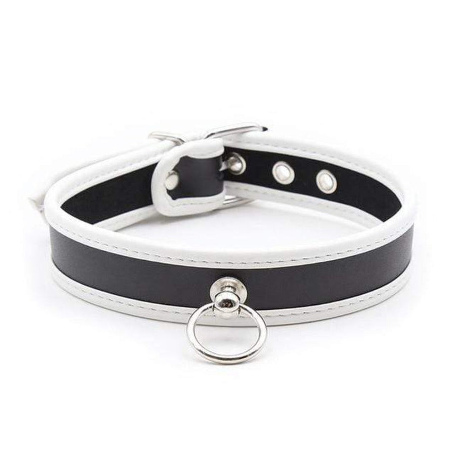 O Ring Bondage Leather Collars for Humans, gallery view 5