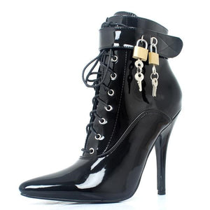 Lockable Lace Up Boot with Padlocks