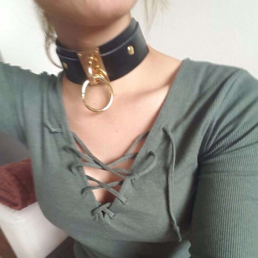 Handmade Leather Collar BDSM, gallery view 3