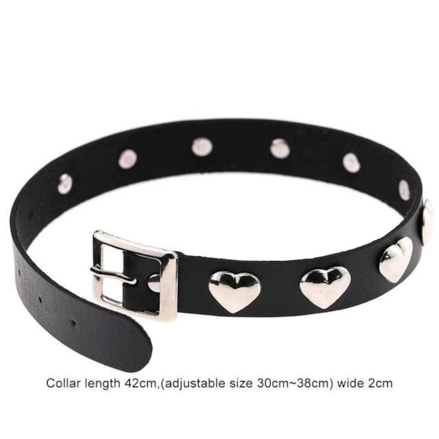 Black Heartbreaker Day Leather Collar, gallery view 2