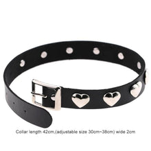 Load image into Gallery viewer, Black Heartbreaker Day Leather Collar
