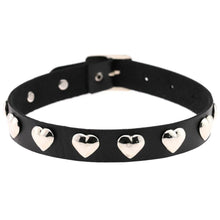 Load image into Gallery viewer, Black Heartbreaker Day Leather Collar
