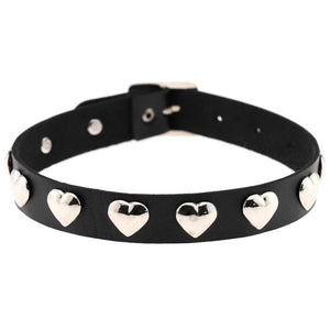 Black Heartbreaker Day Leather Collar