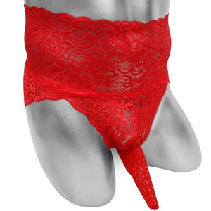 Floral Lace Briefs With Sheath