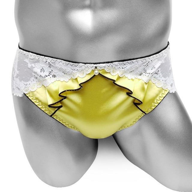 Ruffled Lace Satin Sissy Panties, gallery view 5