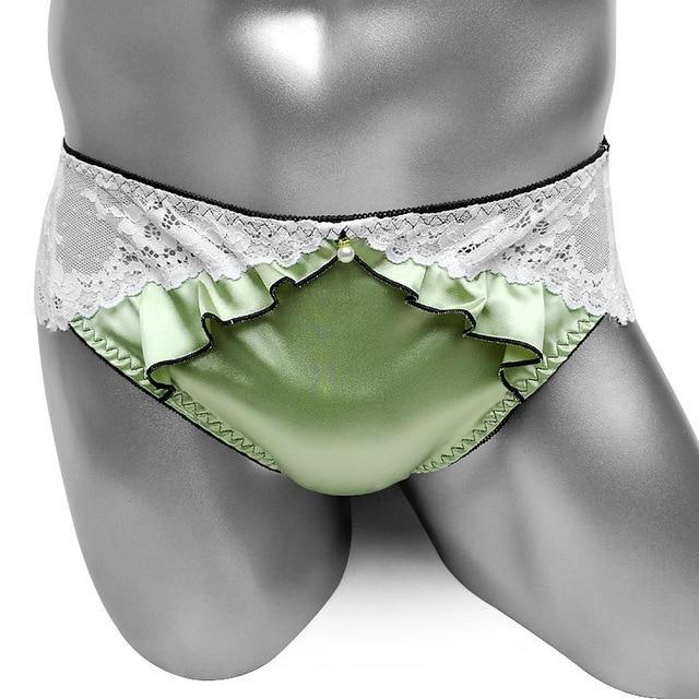 Ruffled Lace Satin Sissy Panties, gallery view 3