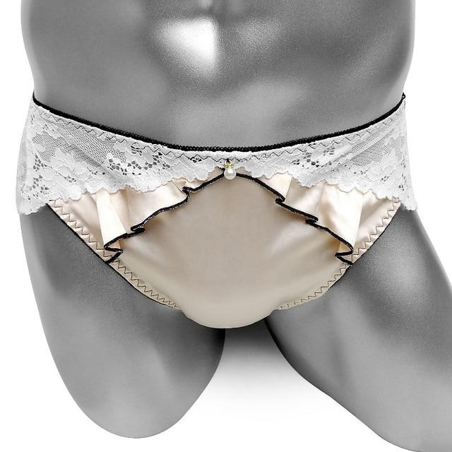 Ruffled Lace Satin Sissy Panties, gallery view 4
