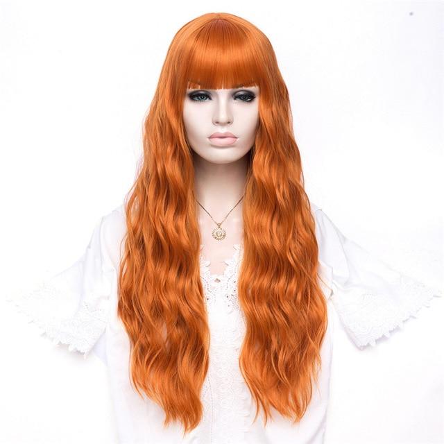 26 Inches Long Wavy Wig with Bangs, gallery view 4