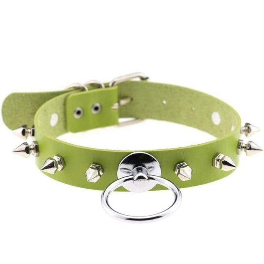 Gothic Colored Spiked Leather Collar, gallery view 3