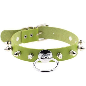 Gotisches farbiges Spike-Lederhalsband