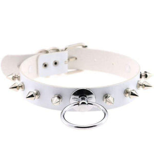 Gotisches farbiges Spike-Lederhalsband