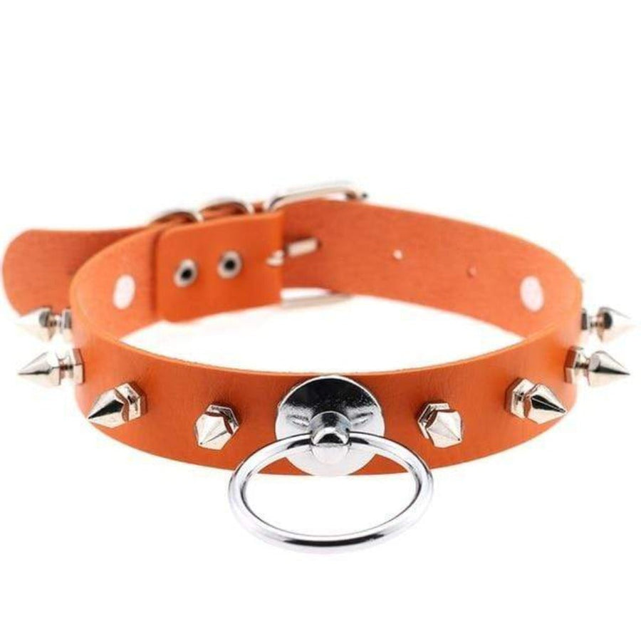 Gothic Colored Spiked Leather Collar, gallery view 11