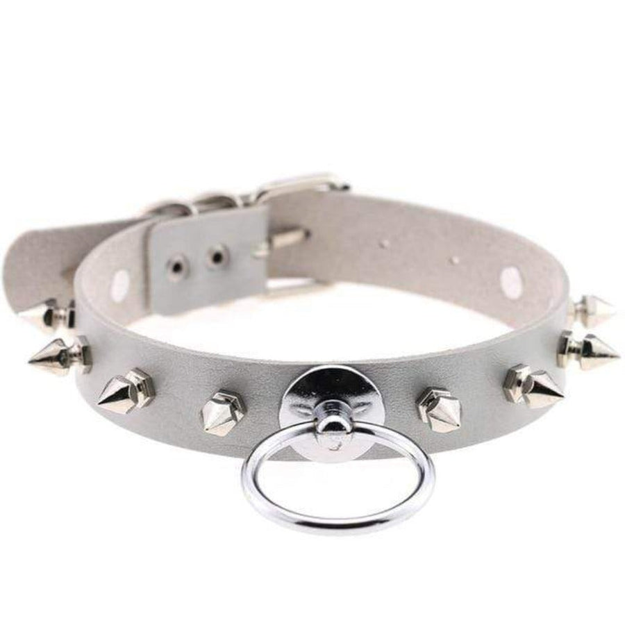 Gothic Colored Spiked Leather Collar, gallery view 9