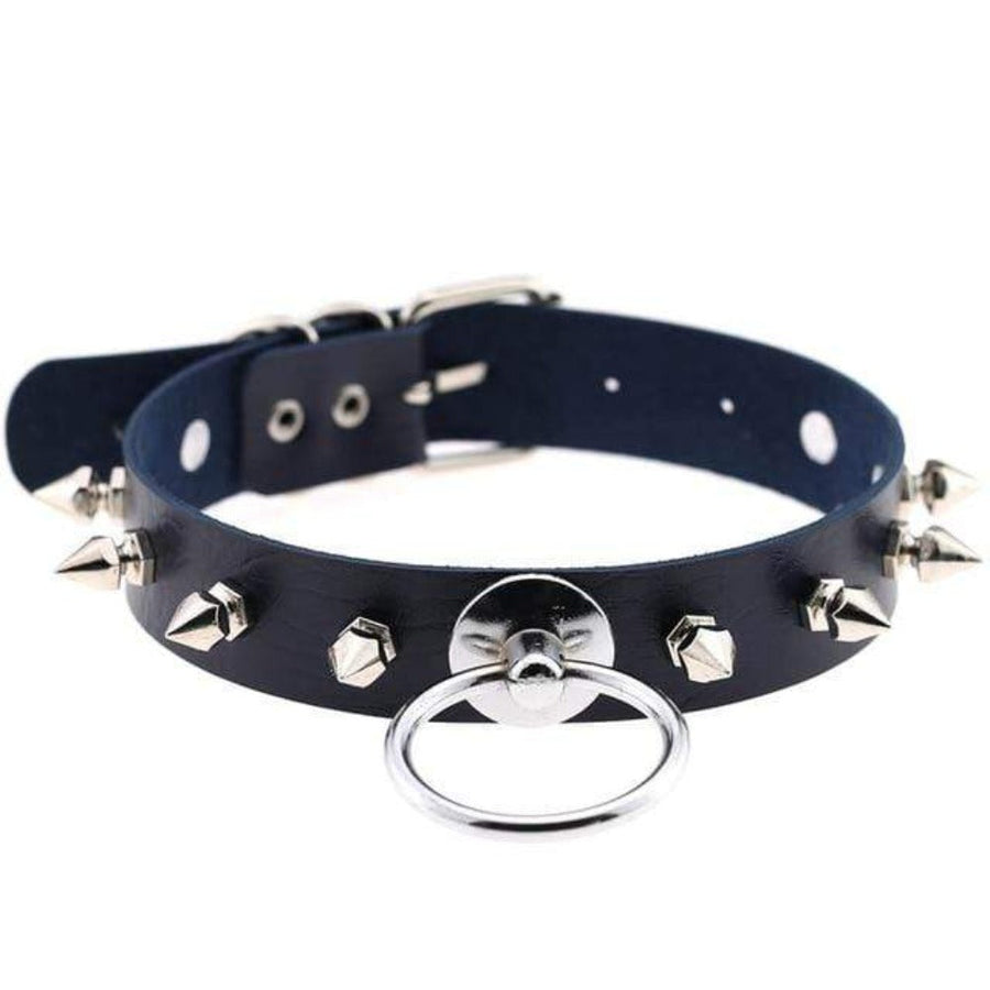 Gothic Colored Spiked Leather Collar, gallery view 10