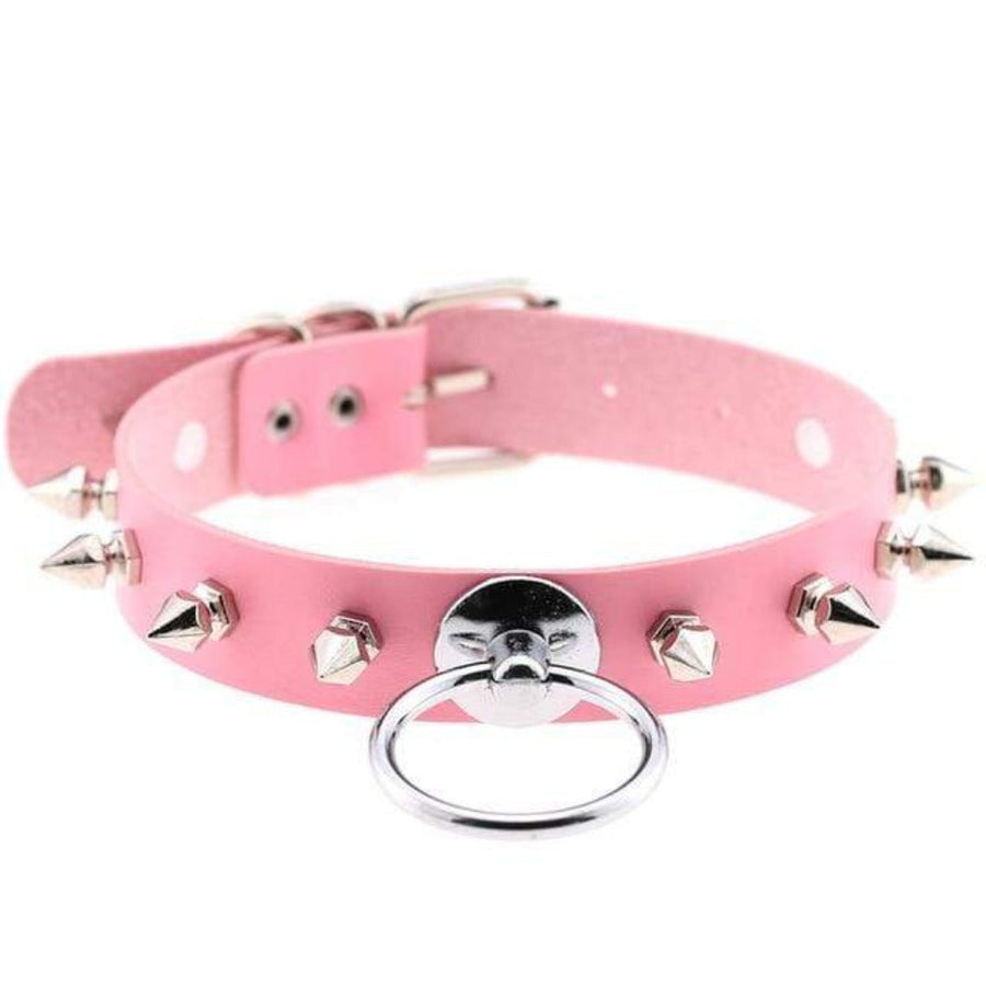 Gothic Colored Spiked Leather Collar, gallery view 2