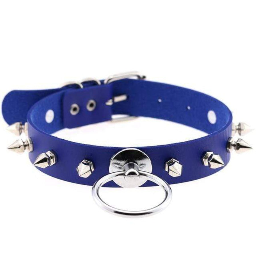 Gothic Colored Spiked Leather Collar, gallery view 14