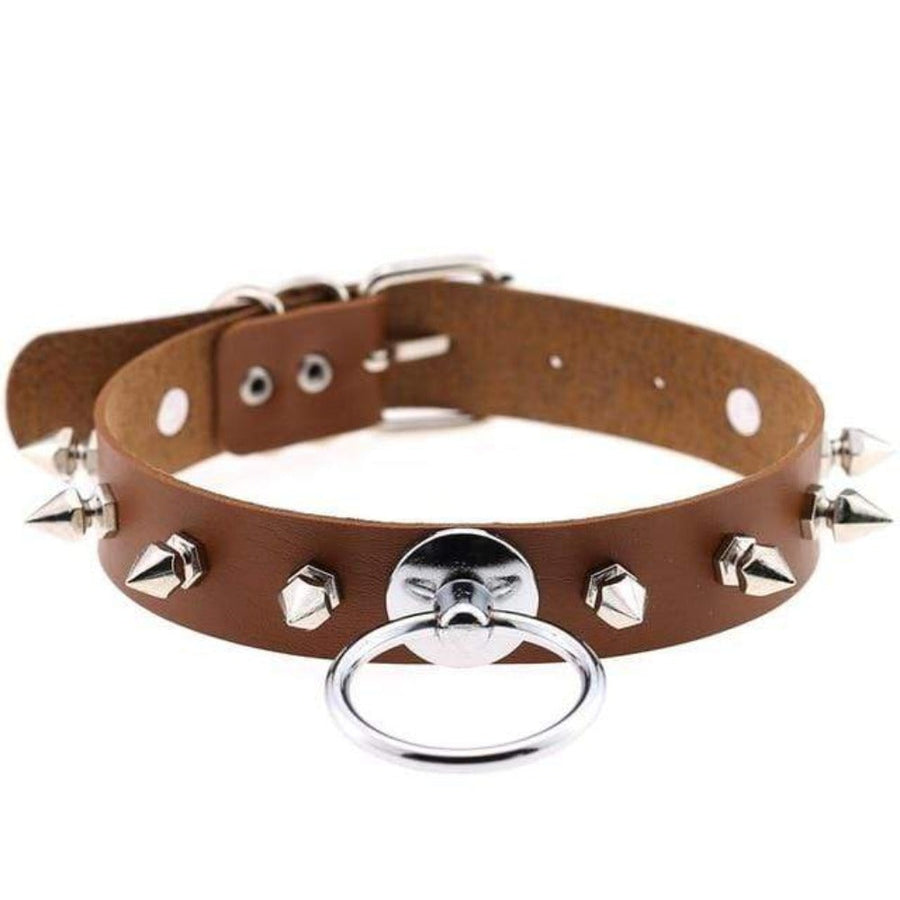 Gothic Colored Spiked Leather Collar, gallery view 15