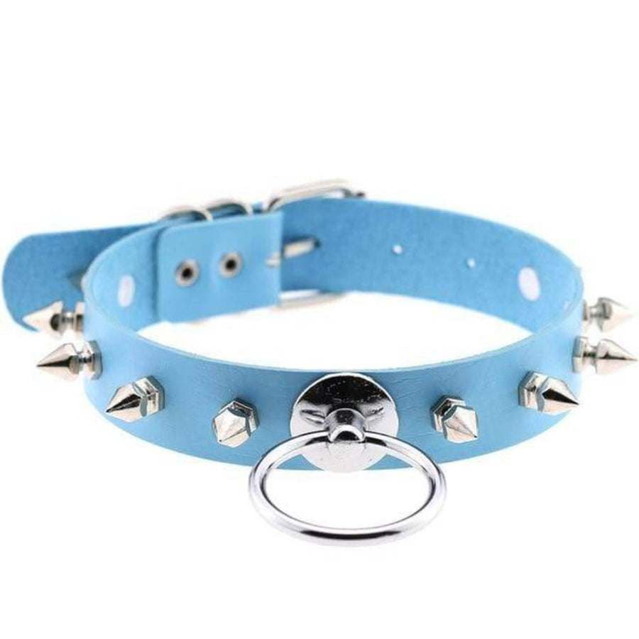 Gothic Colored Spiked Leather Collar, gallery view 12