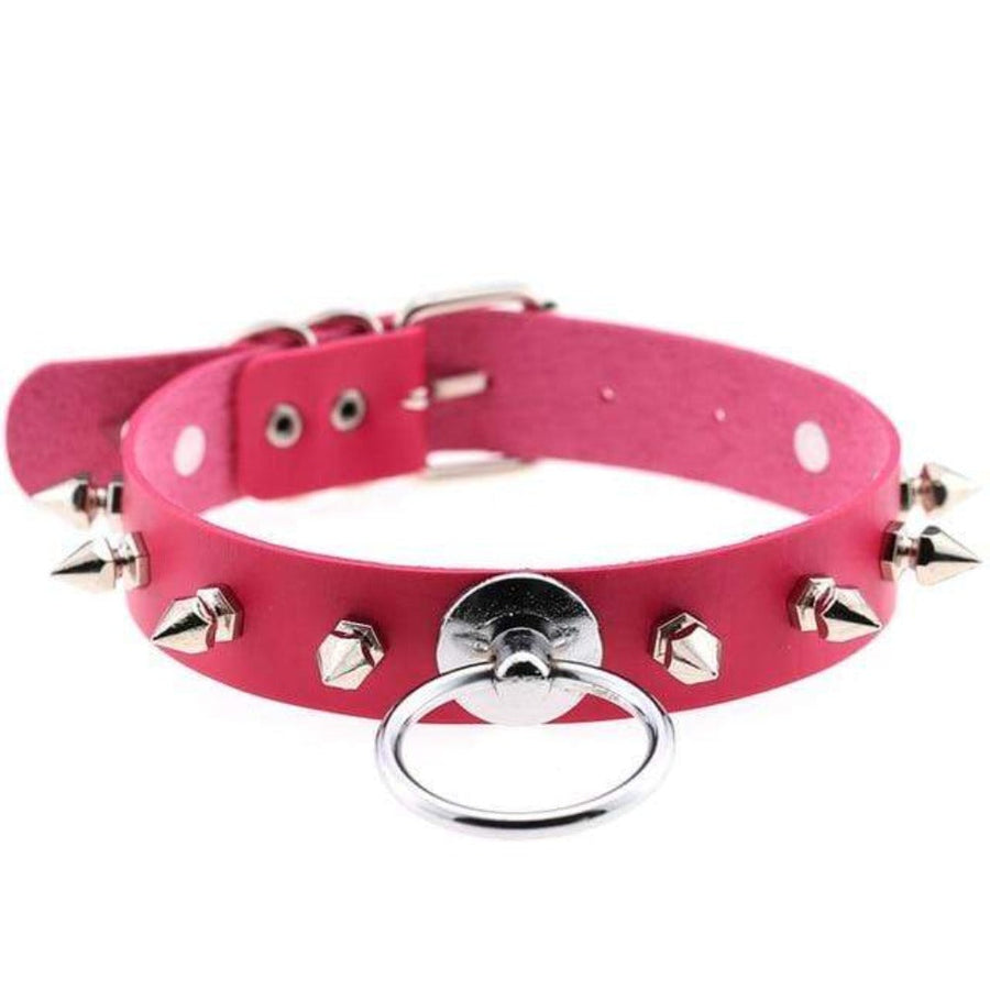 Gothic Colored Spiked Leather Collar, gallery view 8