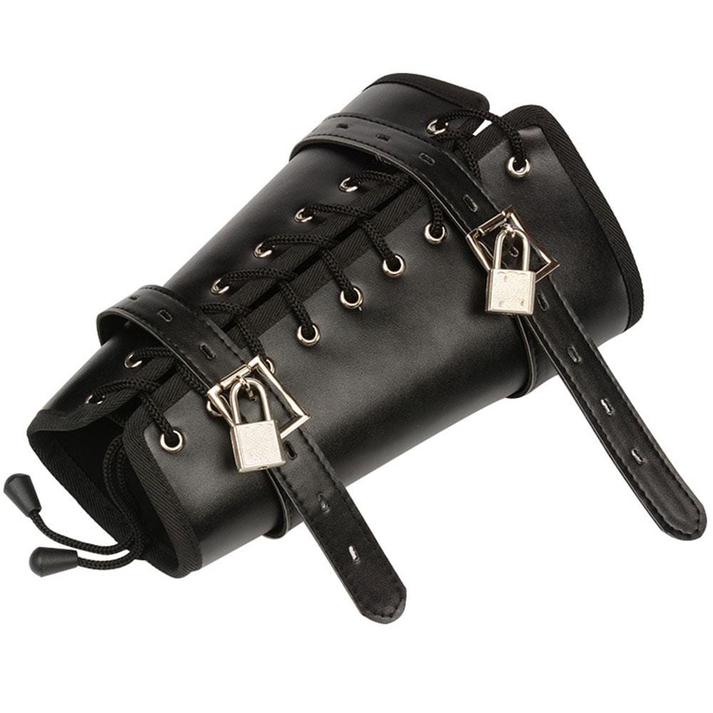 Abschließbare Armfesseln aus Leder BDSM