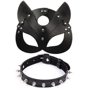 Ensemble collier et masque BDSM