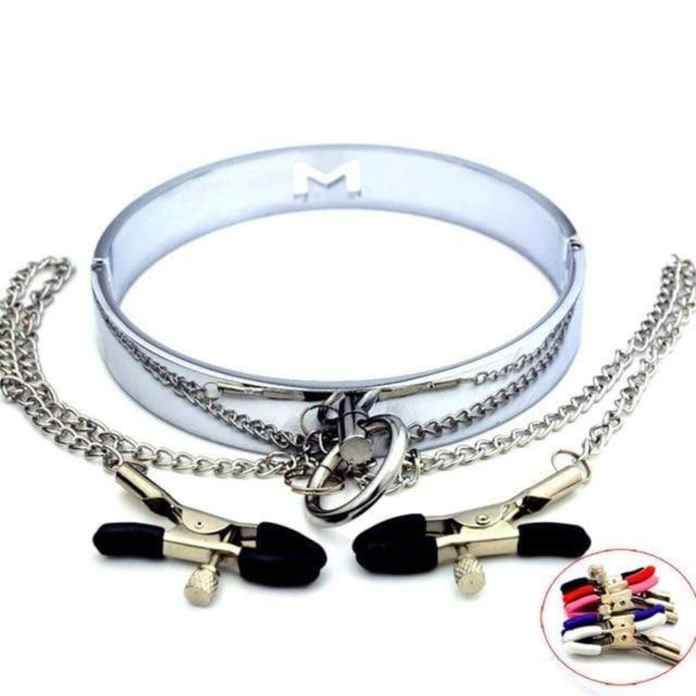 Nipple Punishment Metallic Infinity Collar