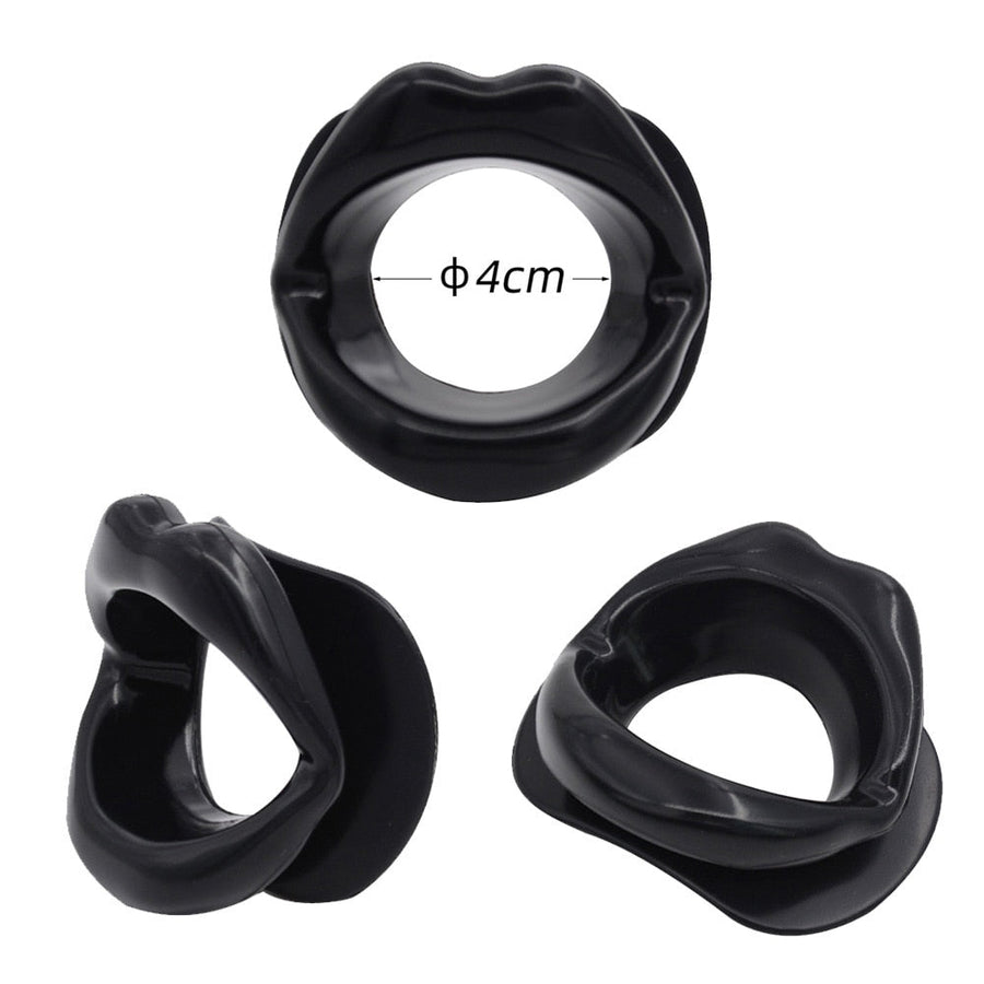 Silicone Sex Slave Lips O Ring Open Mouth Gag, gallery view 2