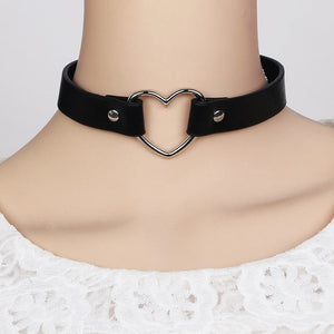 Heart Leather Collar BDSM